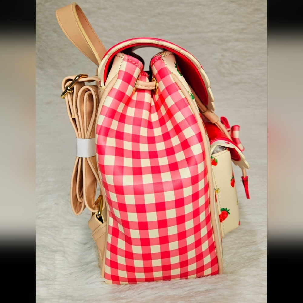 Loungefly Strawberry Shortcake Gingham mini Backpack - Picture 3 of 6